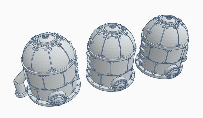 Small Industrial Storage Tanks, Set of 3