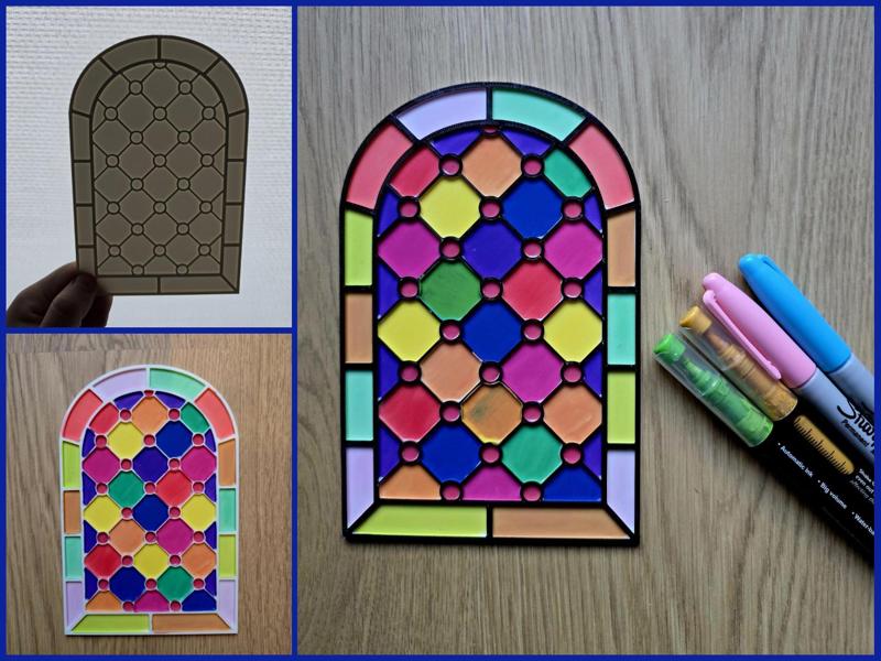 Stained Glass Windows DIY Coloring Panel NO AMS