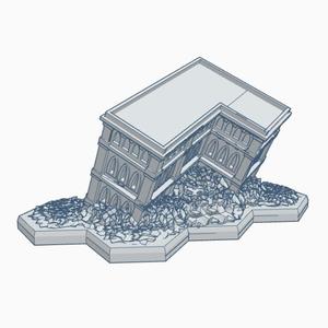 Gothic Ruined Building 19 with Hex Base GRHB019