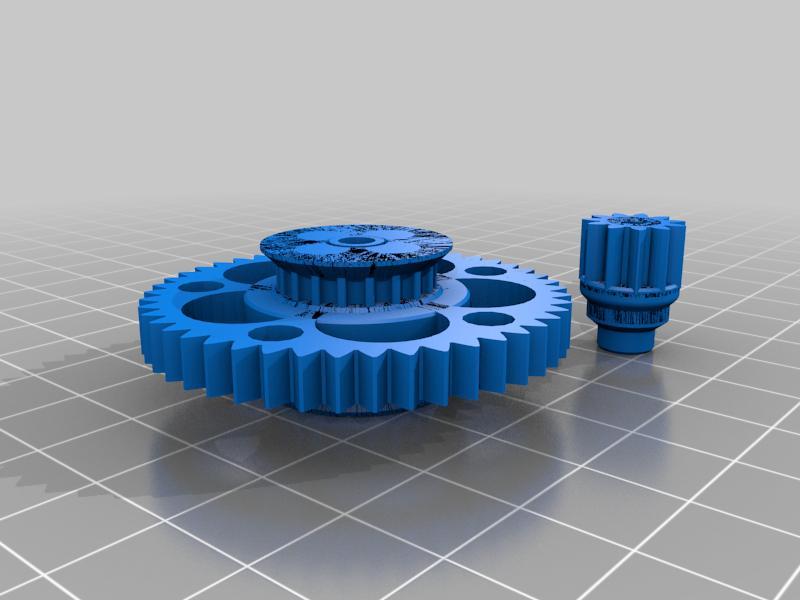 SPUR Gear and Pinion with 19 tooth pulley for belt driven 1/10 r/c drift car's