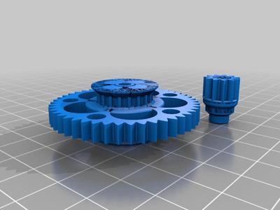SPUR Gear and Pinion with 19 tooth pulley for belt driven 1/10 r/c drift car's