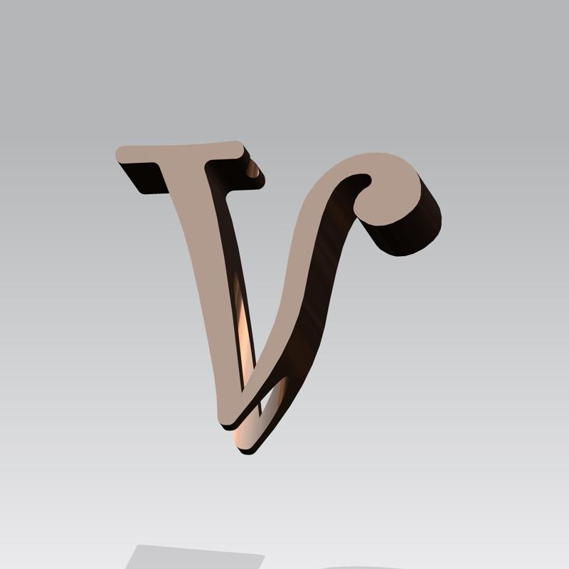 Straw topper letter V