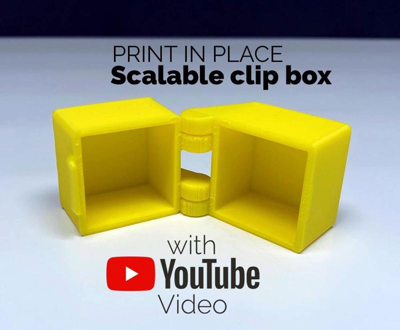 Scaleable PiP Box WITHOUT supports (Print-In-Place Box)