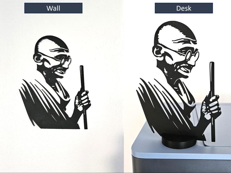 Unique Silhouette : Mahatma Gandhi - wall & desk