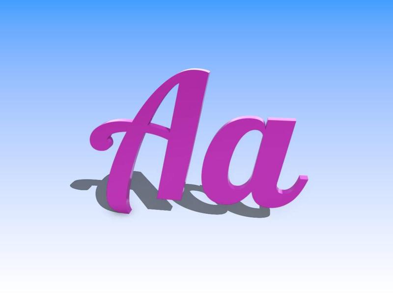 3d printing letter Aa
