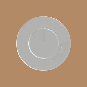 An oven knob with heat indicator sign