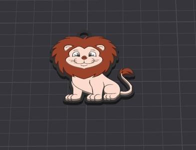 cute animal , larry the lion keychain / necklace charm