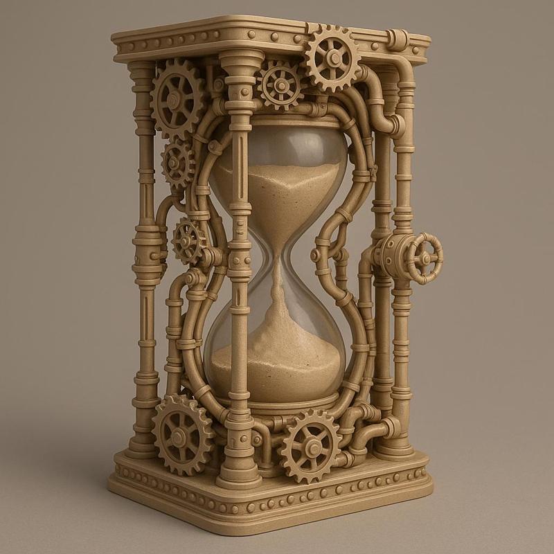 Steampunk Hourglass Sculpture