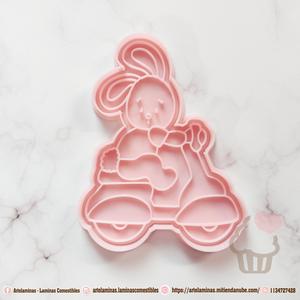 Easter Bunny on Motorbike Cookie Cutter
