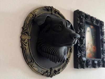 Gothic Dog Oval Frame Gothic Decor Wall Decor