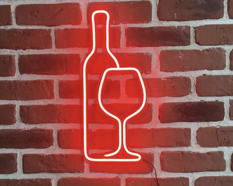 Wine neon decoration