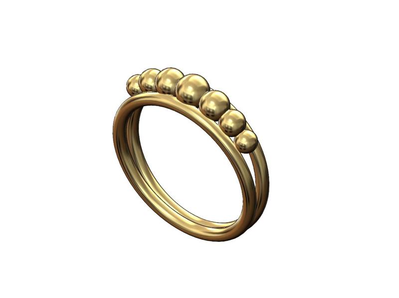 Bead crown wire band US size 6 7 8 3D print model