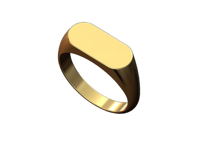 15x7mm slot shaped signet US size 5to11 3D print model