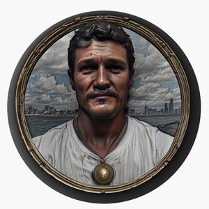 Pedro Pascal medallion pendant
