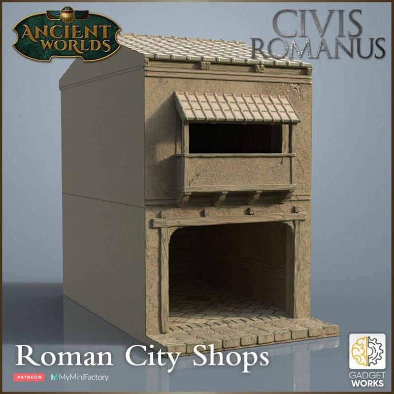 Roman Shop and balcony city building set