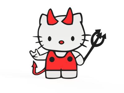 Hello Kitty Devil Halloween Wall Art
