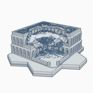 Ruined Desert Building 2 with Hex Base DWRHB002