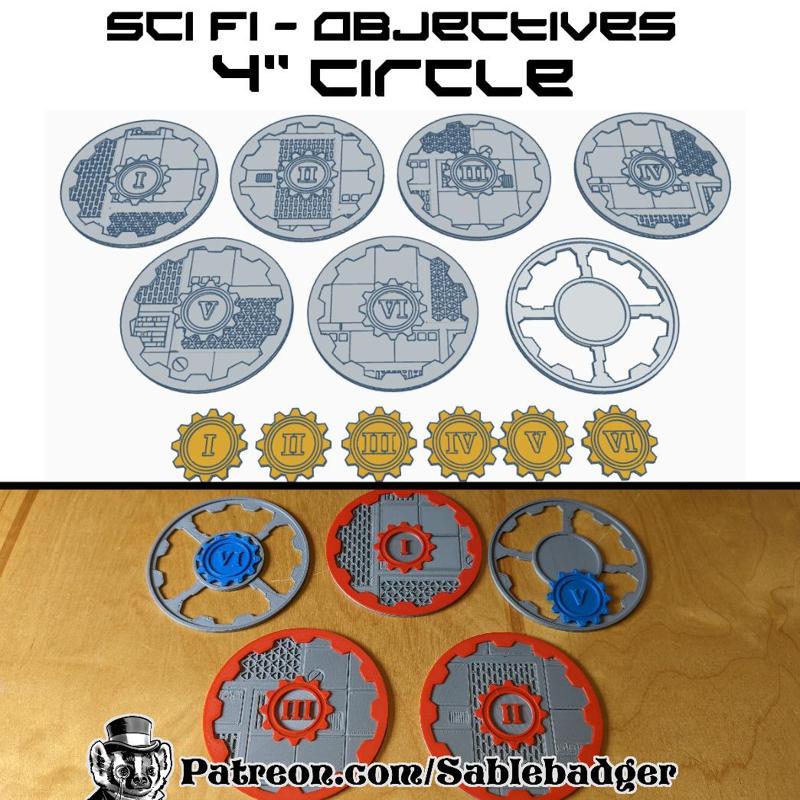 Sci Fi - Four Inch diameter Objective Markers