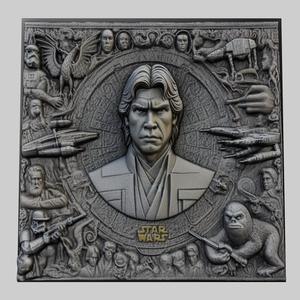 Star Wars Han Solo 3d printer relief medallion stone tablet obj stl