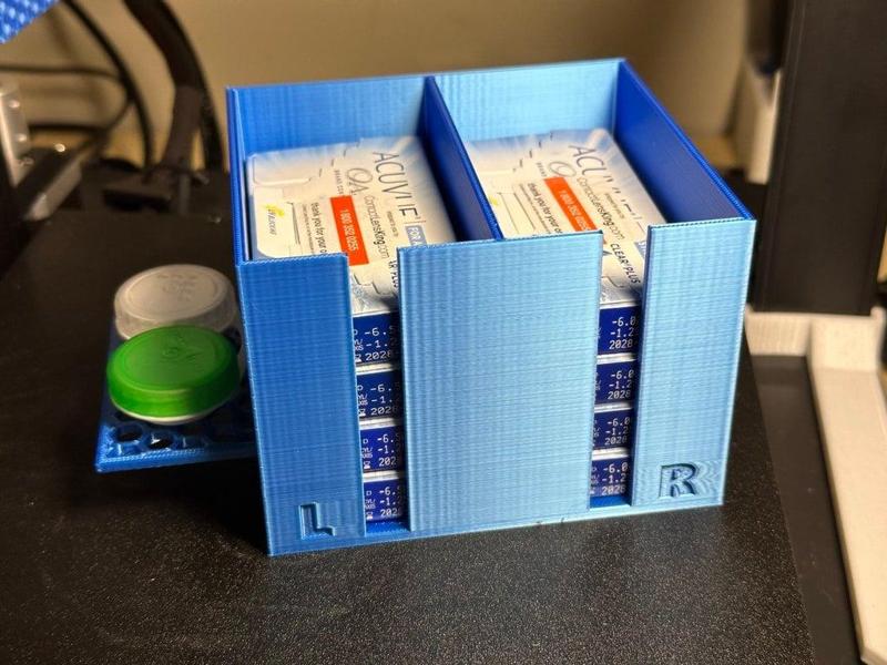 Contact Box Bin with Lens Case Drying Shelf