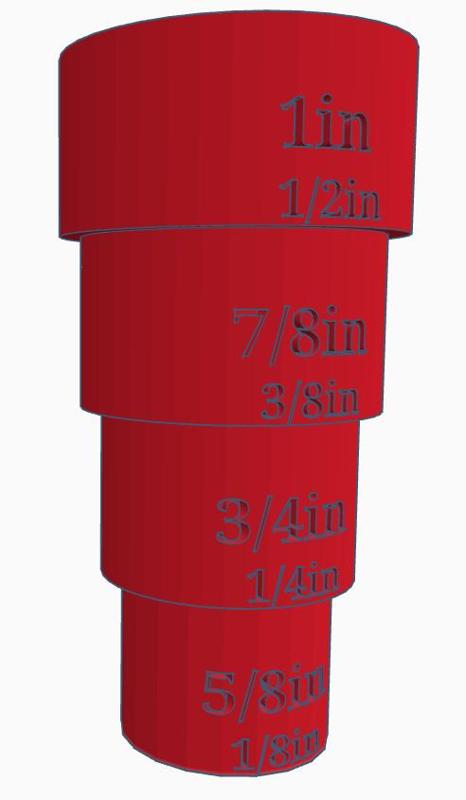 Circle Diameter Measurement Tool 1/8 to 1in