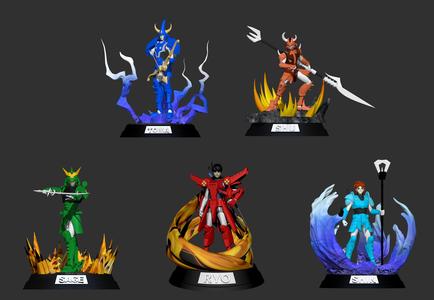 YOROIDEN SAMURAI TROOPERS - THE FIVE SAMURAI ARMOR AND WH ARMOR