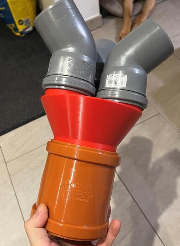 Adapter 3x DN75 to 1x DN110