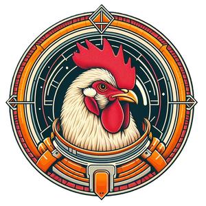 Art Deco Portrait of a Chicken Astronaut