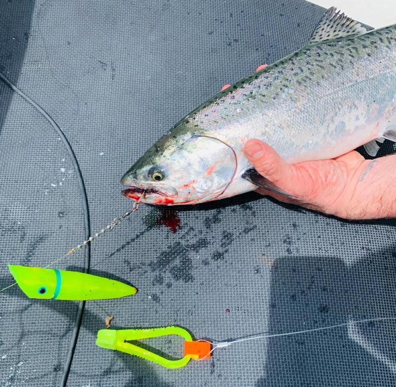 5 inch - 12 cm - Fishing plug with glow stick and adjustable action heads