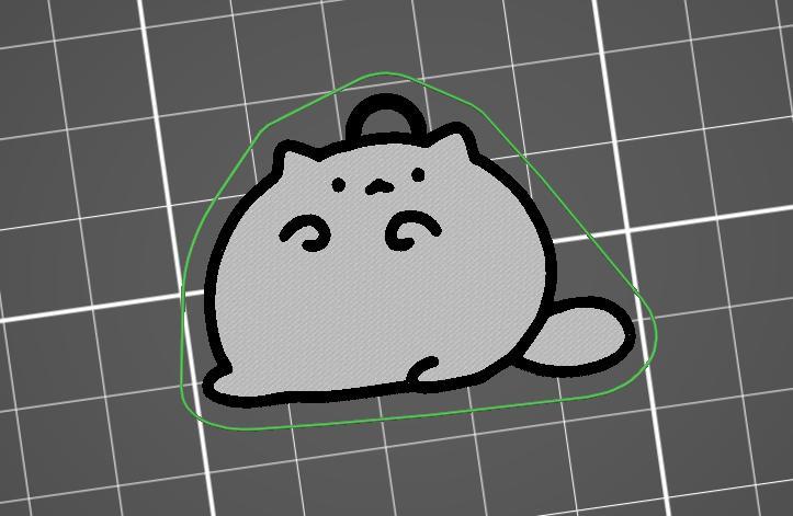 Chubby cat meme keychain