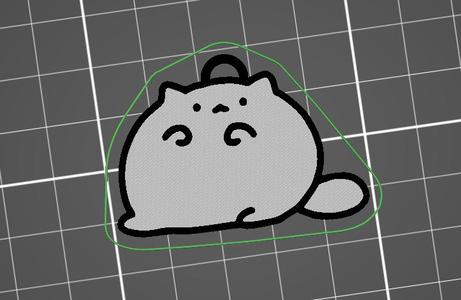 Chubby cat meme keychain