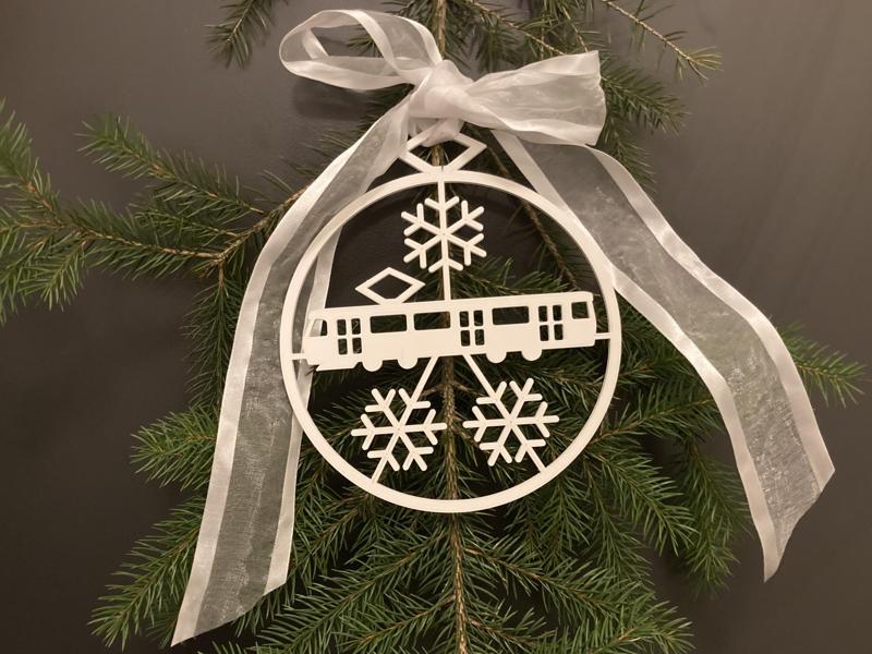 Christmas tree tramway (tram) decoration