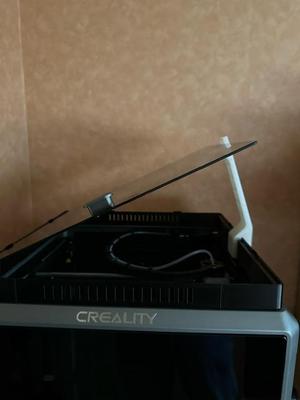 K1 Max tilt open lid support redesigned to fit K1 Max Glass Lid Raiser (with Sliding Vents)