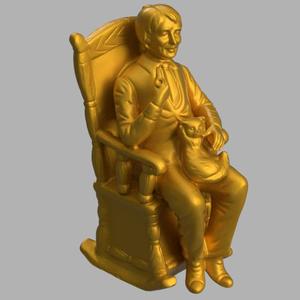 Chair man and cat