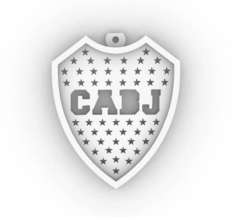 Boca Juniors shield keychain