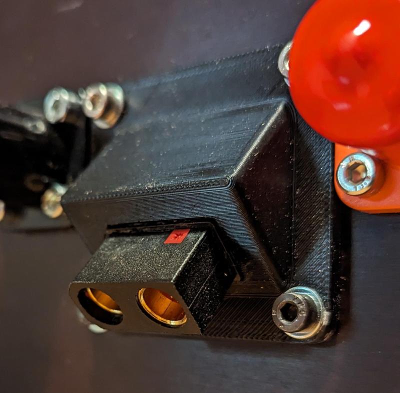 Angled QS8 panel mount adapter