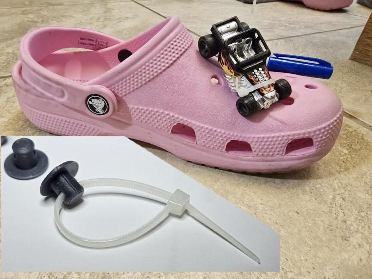 Croc Charm Zip Tie Holder