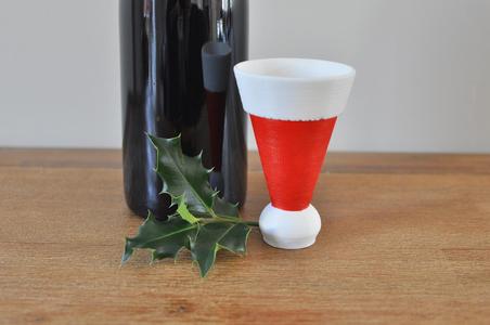 Santa's hat glass