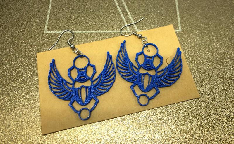 Blue scarab earrings, no AMS, 0.4 mm nozzle