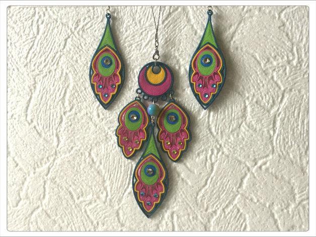 Set "Peacock Feather"