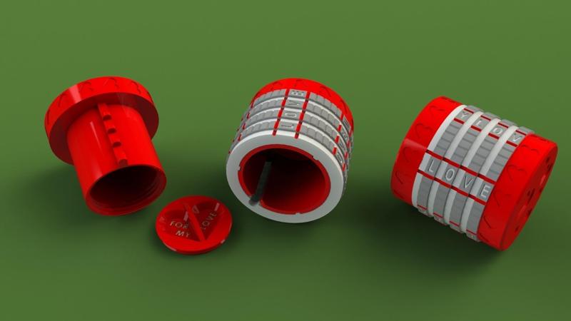 Valentine gift box with combination lock