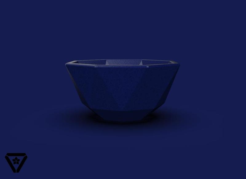 81. Facet Origami Geometric Bonsai Pot - V22 - Hinata (Inches)