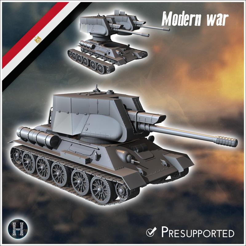 T122 SPG 122mm assault gun - Egypt Egyptian Cold War Africa Arabic Arab Middle Near East