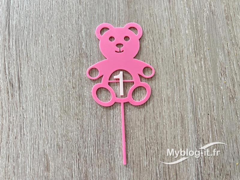 1 year old teddy bear cake decorations / Décor de gâteau ourson 1 an