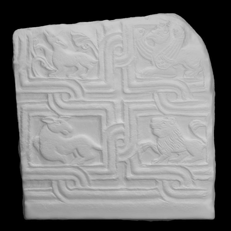 Slab fragment with zoomorphic and vegetal motifs