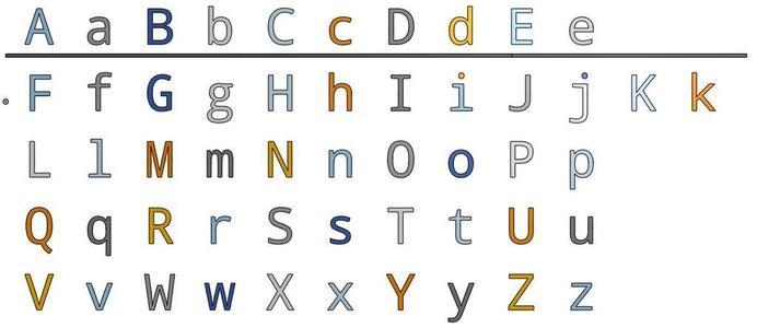 Letters 20 mm for Resizing and Scaling with Fixation