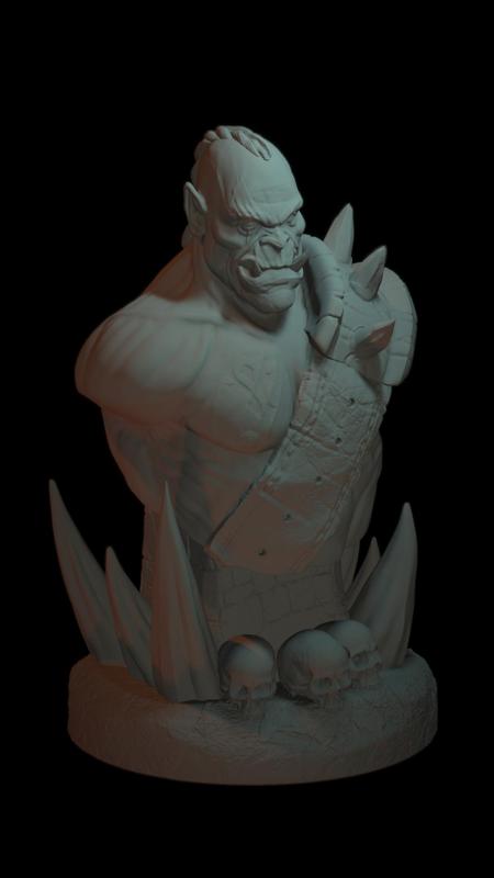 Warcraft inspired orc bust (nosupport)