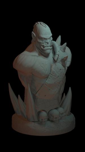 Warcraft inspired orc bust (nosupport)