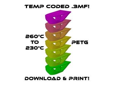 Benchy Inspired Temp Tower 260C to 230C PETG