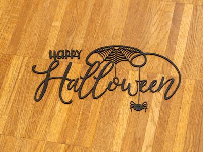 Happy Halloween Sign with Spider - Decoration